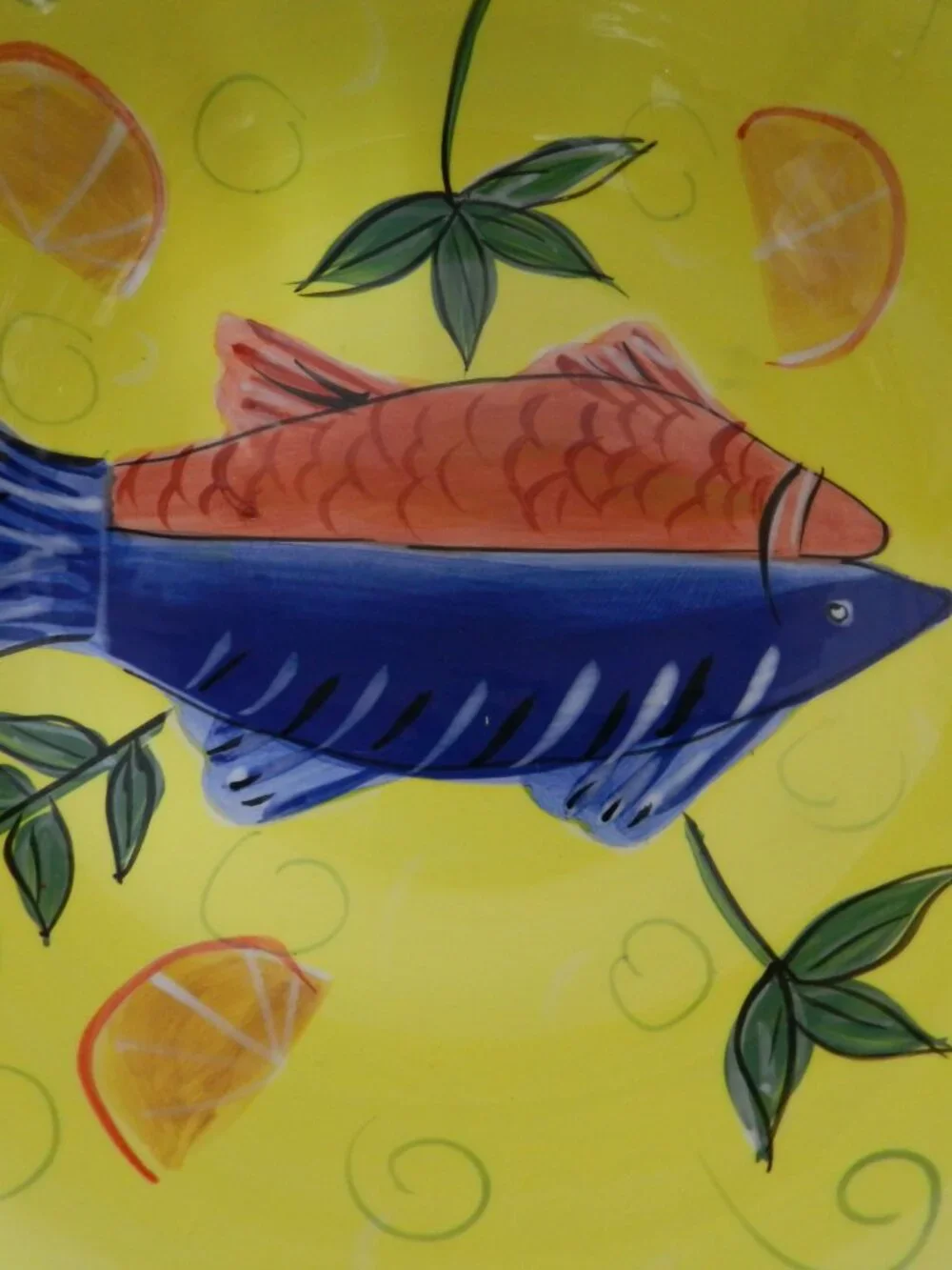 Certified International ceramic Fish small pasta serving bowl decor beach ocean